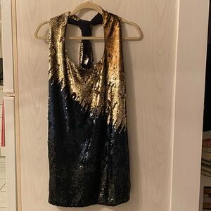 SINGLE GOLD SEQUIN MINI DRESS SZ XS